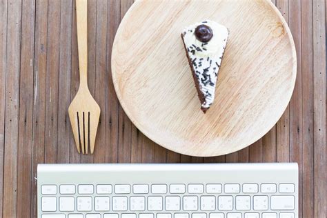 Chocolate cake and keyboard 1925324 Stock Photo at Vecteezy