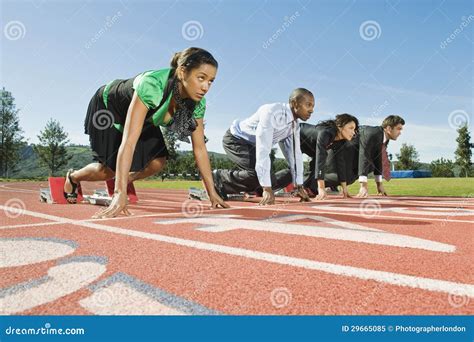 Business People At Starting Blocks Royalty-Free Stock Photography | CartoonDealer.com #29665085