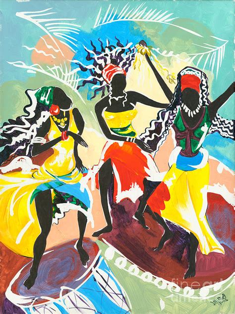 African Dancers No. 4 Painting by Elisabeta Hermann