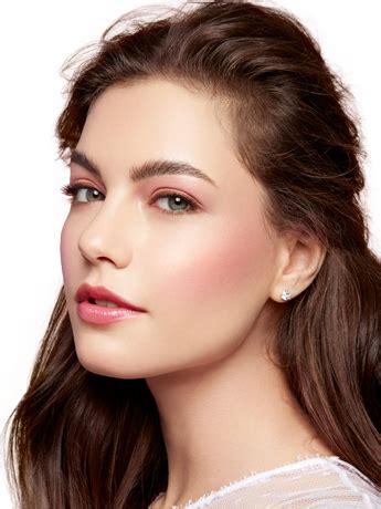 Pretty, soft pastels create a romantic look while highlighter adds a touch of luminosity to the ...