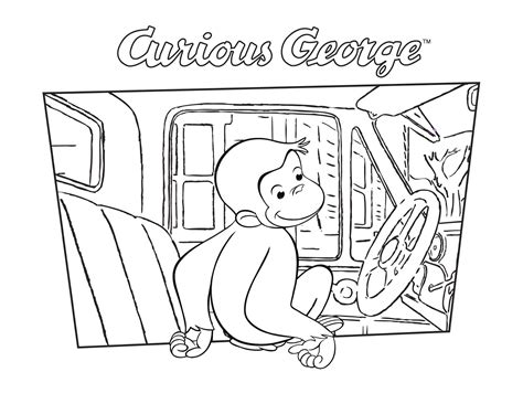 ANIMALS COLORING PAGES: The Curious George Monkey Coloring Pages