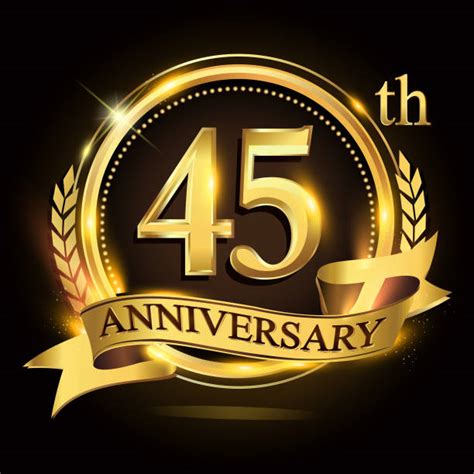 Royalty Free Greeting Card With The 45th Anniversary Clip Art, Vector Images & Illustrations ...