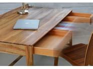 THEO DESK | Solid wood writing desk Rectangular solid wood writing desk with drawers By sixay ...