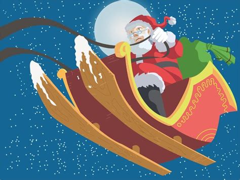 Premium Vector | Santa claus flying on a sled