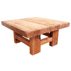Rustic Wood Block Square Coffee Table at 1stDibs | square wood block ...