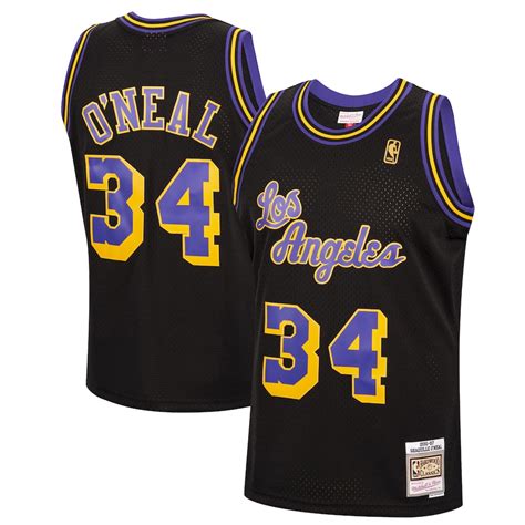 Men's Mitchell & Ness Shaquille O'Neal Black Los Angeles Lakers - Lost on Mars Reload Swingman ...