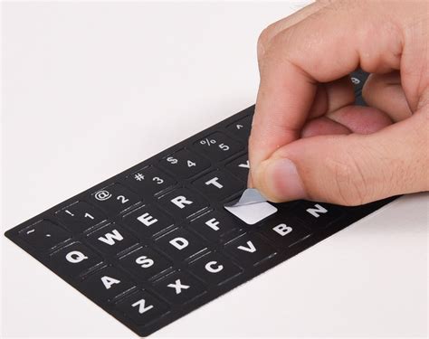 ADESIVI Tastiera Inglese NERO e BIANCO lettere per tastiere QWERTY PC ...