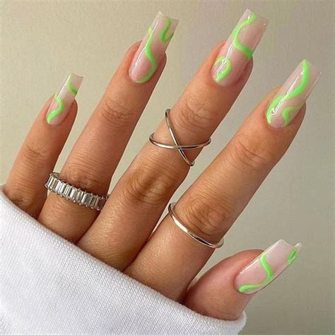 30 Green Nail Designs That Will Make a Statement | Green acrylic nails, Acrylic nails coffin ...