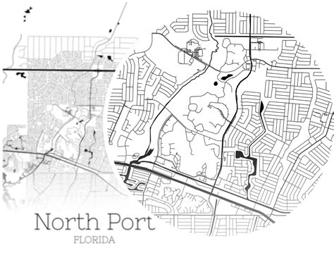 North Port Map INSTANT DOWNLOAD North Port Florida City Map | Etsy