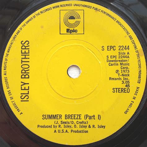 Isley Brothers* - Summer Breeze (Part I) (1974, Solid Centre, Vinyl) | Discogs