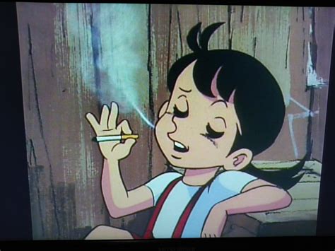 1970 Japanese anime show " ashita no joe " showed a little girl smoking ...