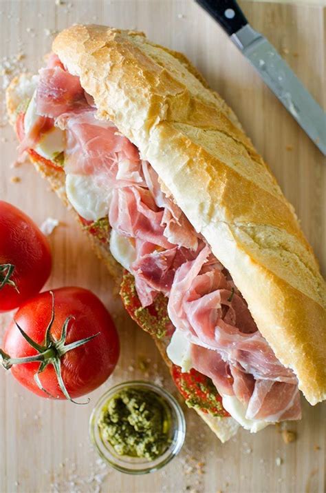 Prosciutto Mozzarella and Pesto-Marinated Tomato Sandwich | Recipe ...