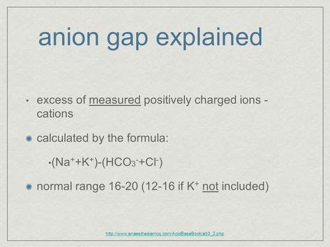 Normal Anion Gap | anion gap explained excess of measured positively charged ions ... | RN