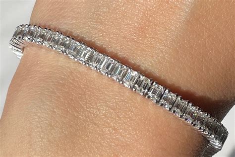 Emerald Cut Diamond Tennis Bracelet, Gift for Her, for Wedding, for Anniversary - Etsy