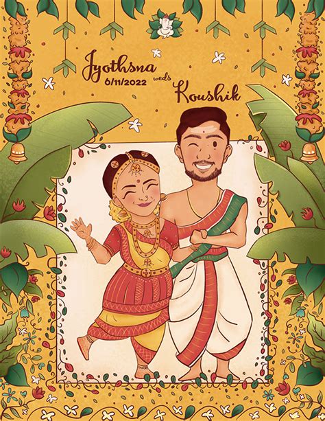 Tamil iyer bride and groom indian wedding invitation | Behance