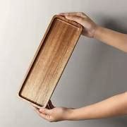 1pc Acacia Wood Tea Tray Rectangular Household Wooden Tray Dessert Snack Plate Breakfast Serving ...
