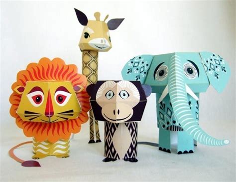 Cute Animal Paper Crafts Designed by Mibo | Animaux en papier, Créations animalières et Paper toy