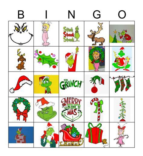 The Grinch Bingo Card