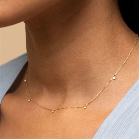 Diamonds Station Necklace | Station necklace, Gold necklace, Gold diamond necklace