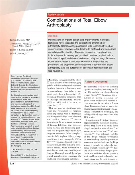 (PDF) Complications of Total Elbow Arthroplasty