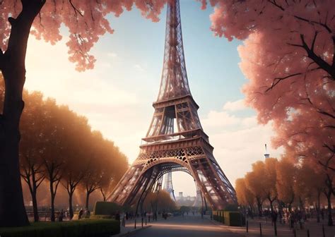 Premium AI Image | apturing the Eiffel Tower against the backdrop of a ...