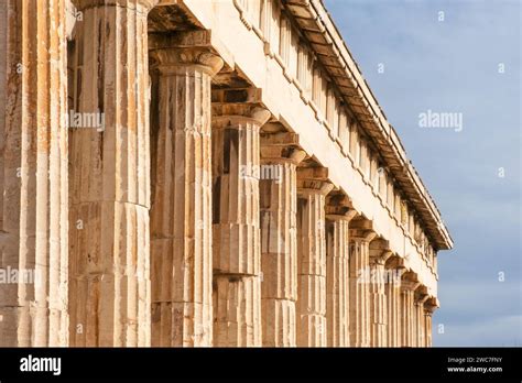 Collonade of Temple of Hephaestus in Ancient Agora, Athens, Greece. Ancient Greek architecture ...