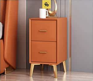 Honorom Leather Nightstand with 2 Drawers,Tall End Table Modern Storage Cabinet Free ...