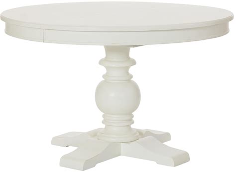 Lynn Haven Soft Dover White Extendable Round Dining Table from American ...