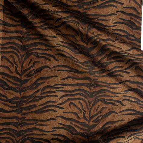 Cali Fabrics Tiger Print Cotton Velvet Fabric by the Yard