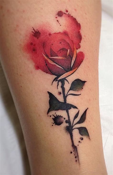 60+ Creative Watercolor Rose Tattoo Designs