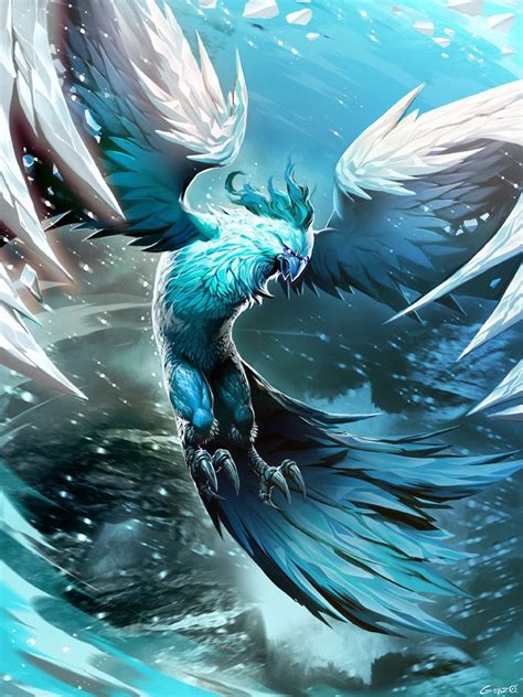 Ice Phoenix by GENZOMAN on DeviantArt | Fantasy monster, Fantasy ...