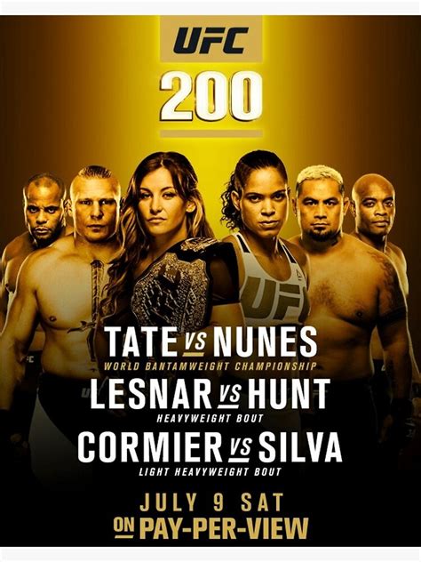 "UFC 200 Official Event Poster (HQ)" Poster for Sale by iDontFearYou ...