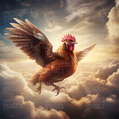 A flying chicken - Impossible Images - Unique stock images for commercial use.