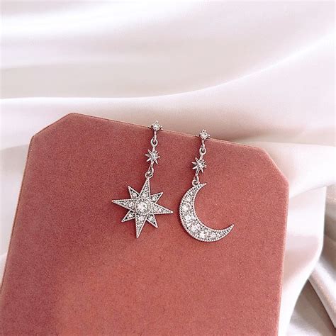 Celestial Crystal Star Moon Earrings – Pineal Vision Jewelry