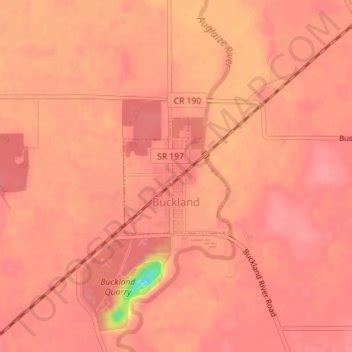 Buckland topographic map, elevation, terrain