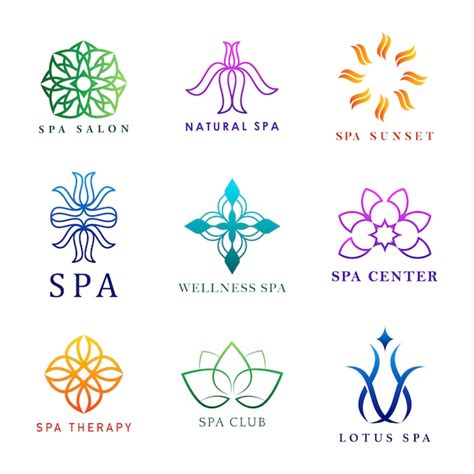 Free Vector | Set of colorful spa logo vectors