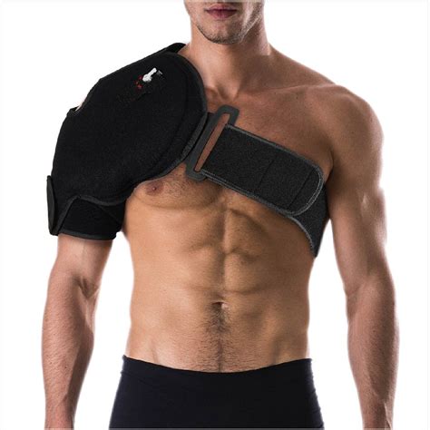 NatraCure Hot or Cold Therapy Shoulder Ice Pack Wrap, Shoulder Brace for Shoulder Pain Relief ...