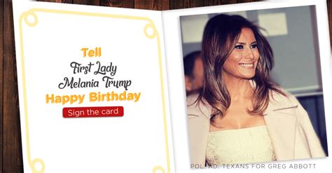 Wish Melania Trump Happy Birthday! - Greg Abbott