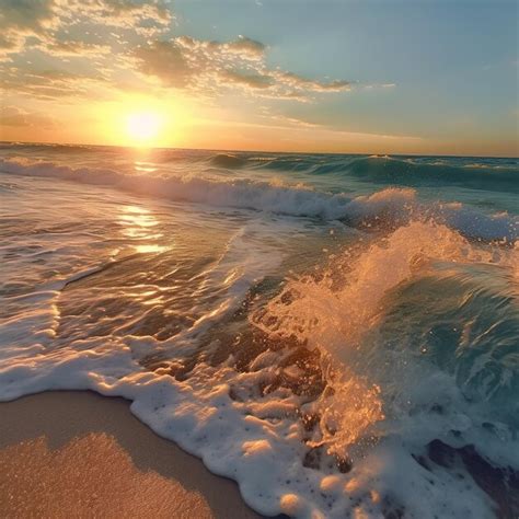 Premium AI Image | seascape background with waves