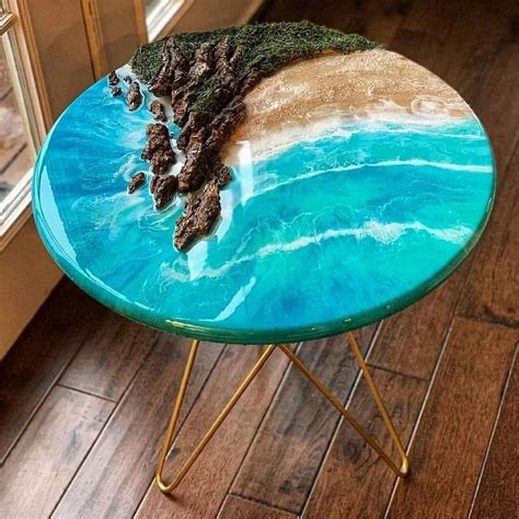 Epoxy Resin Ocean Table Idea | Ремесла из смолы, Современный декор интерьера, Дизайн деревянных ...