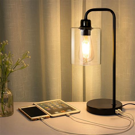 Latitude Run® 3-way Dimmable Black Table Lamp With 2 Usb Charging Ports & Reviews | Wayfair