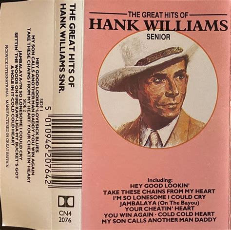 Hank Williams Snr. – The Great Hits Of Hank Williams Senior (1978 ...