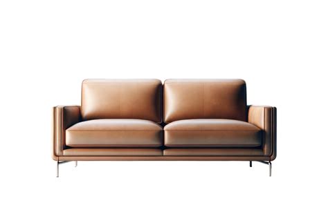 AI generated Sleek Tan Leather Modern Sofa 39660753 PNG