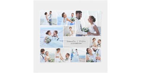 Personalized wedding photo collage blanket | Zazzle