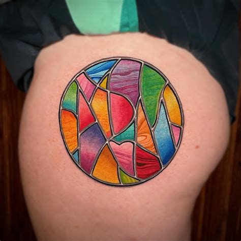 Stained glass tattoo by me @lagigliaart : r/tattoo