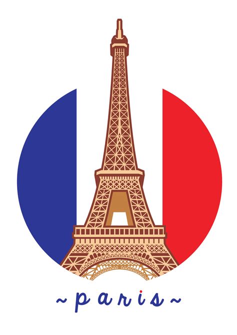 eiffel tower in circle with france flag background 18919466 Vector Art ...