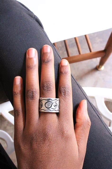 Silver Ring-african Ring-african Jewelry-statement Ring-adjustable Ring-aluminium Ring-african ...