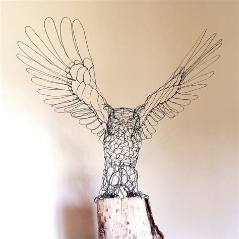 Wire Sculpture Great Horned Owl - front | wire sculpture by … | Flickr