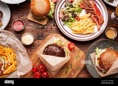 Fast food table hi-res stock photography and images - Alamy