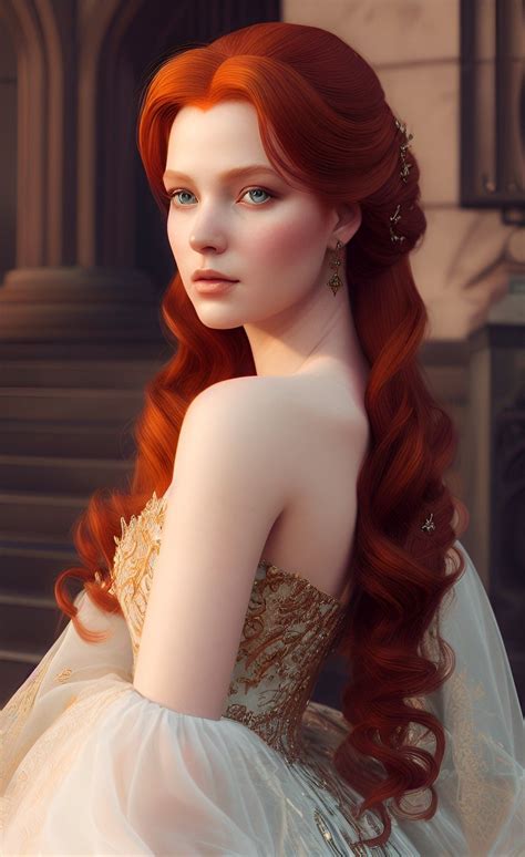 portrait painting of a redhead feminine royal woman, ultra realistic, concept art, intricate ...